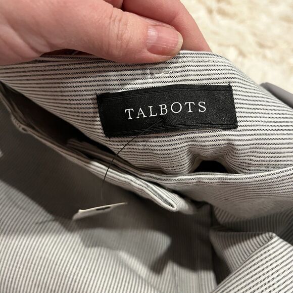 TALBOTS NEWPORT PANTS - Gray STRIPE - CURVY FIT SIZE 10 New With Tags - Picture 9 of 16